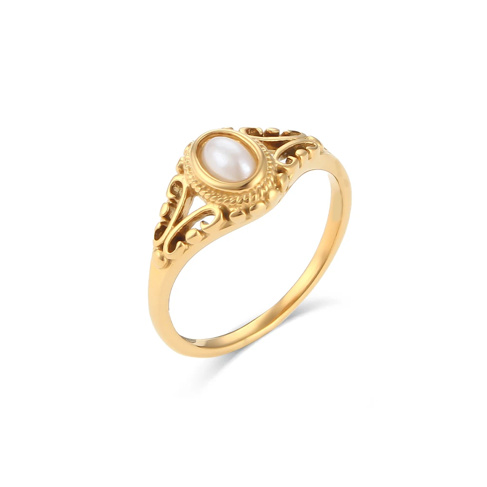 Enchanting Gold-Plated Pearl Rings For Women