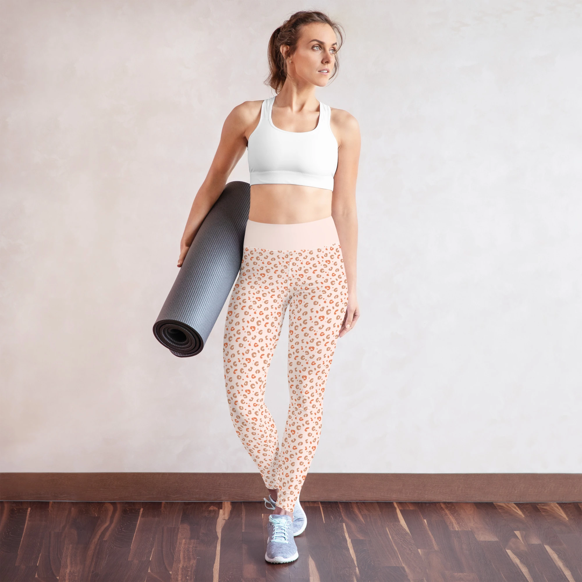 Pink Milk Leopard Print Yoga Leggings